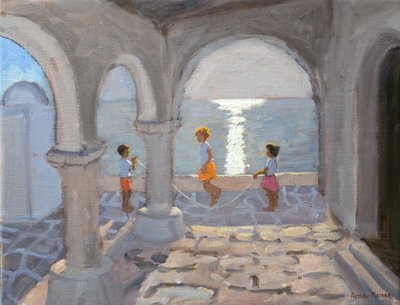 Kinder beim Seilspringen, griechische Inseln, 2008 von Andrew Macara